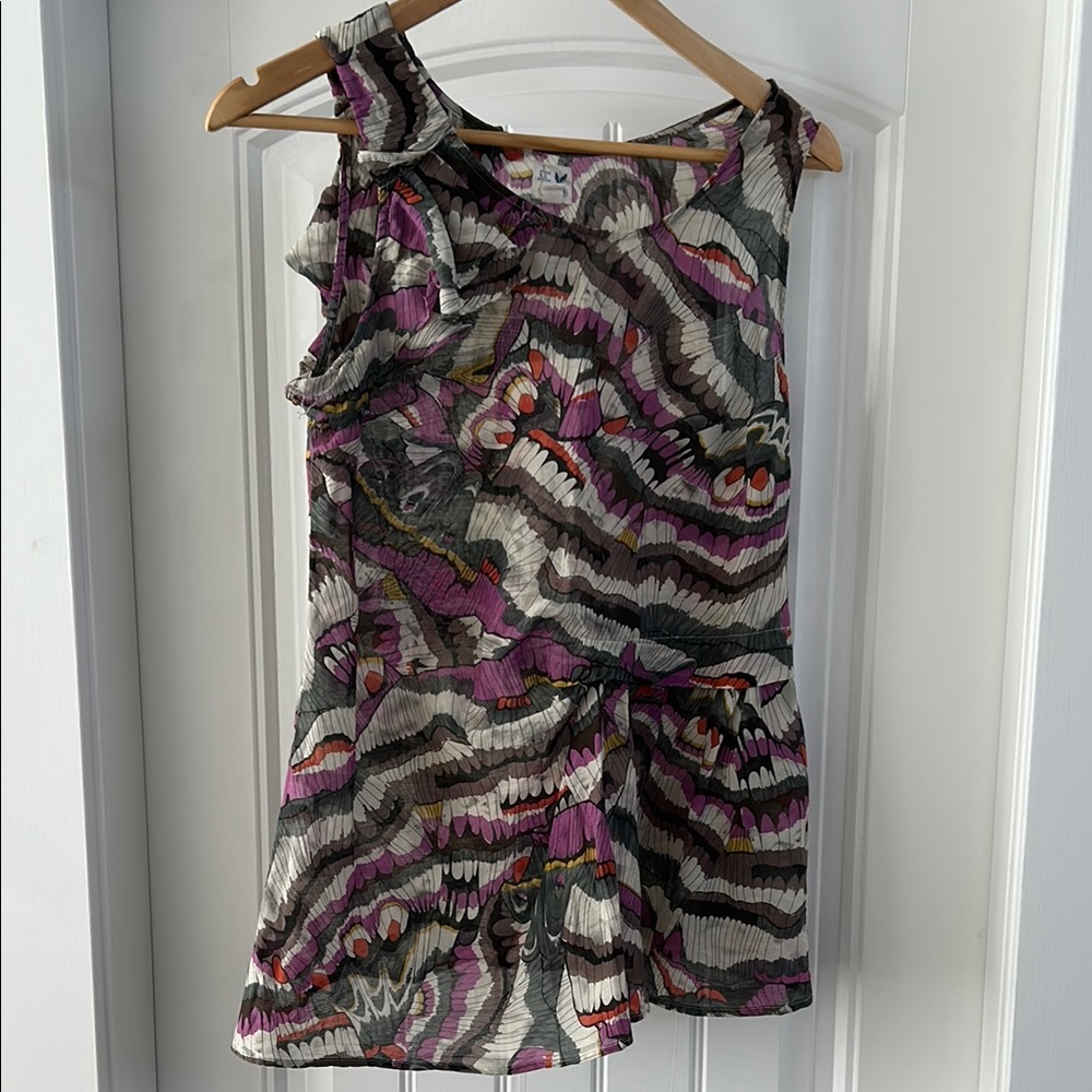 Zara Purple Silver One Shoulder Sundress for Cocktail